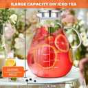 84.5oz Borosilicate Glass Teapot with 304 Stainless Steel Lid & Built-in Strainer, Stovetop & Microwave Safe Tea Kettle for Loose Leaf/Iced/Fruit/Herbal Tea, 2500ml Clear Pot