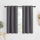 NICETOWN Blackout Curtains & Drapes for Bedroom - Triple Weave Grommet Top Thermal Insulated Light Blocking Panels for Bathroom/Living Room, Grey, W34 x L50, Set of 2