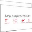 JILoffice Large Magnetic White Board, Dry Erase Whiteboard 96 x 48 Inch, 2 Pack, Silver Aluminum Frame Wall Mounted Board for Office Home and School