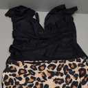 Tankini Swimsuit for Women Tummy Control Two Piece Bathing Suit Ruched Ruffle Swimwear Top with Bottom, Large