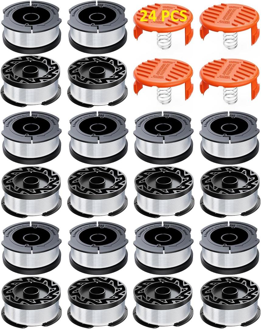 24 Pack Weed Eater String Compatible with Black+Decker, AF-100 0.065" 30ft
Automatic Feed, Perfect Fit, Weed Eater Spool, String Trimmer Replacement Spool for Black&Decker, 20 Spool+4 Cap+4Spring