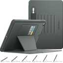 SEYMAC stock Case for iPad 9th/8th/7th Generation 10.2'', Strong Magnetic Auto Sleep Shockproof Case with Absorbing Multi-Angles Stand, Pen Holder, Card Slot (Gray)