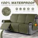 TAOCOCO 100% Waterproof Recliner Covers, Recliner Sofa Covers with Leg Straps, Reversible Recliner Couch Cover for Reclining Chair, Washable Couch Protector for Pets Kids(3 Seater, Gray Green)