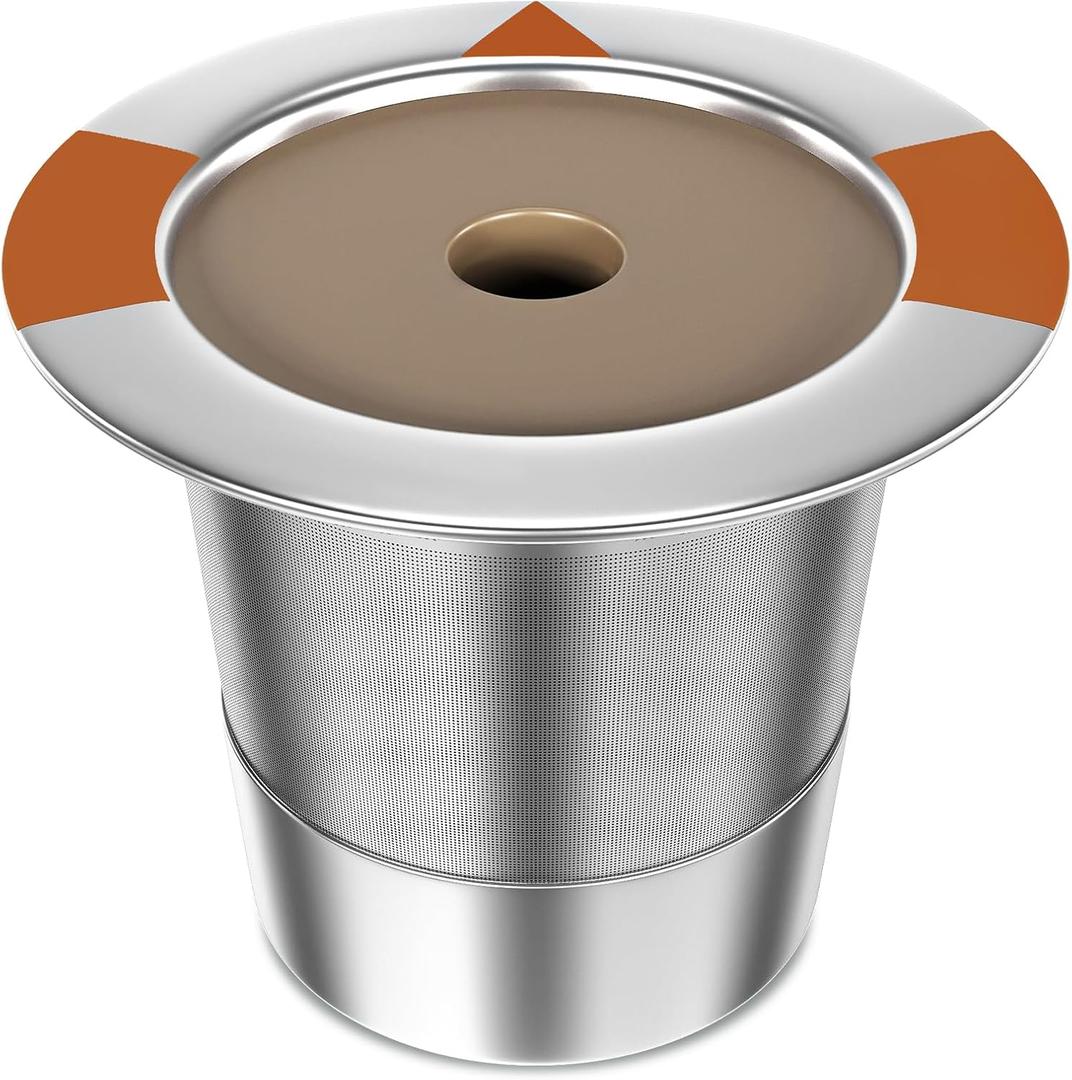 Reusable K Cups and Coffee Pods for Keurig: Stainless Steel K Cups Coffee Filters Compatible 1.0 & 2.0 Coffee Makers Machine (1Pack)