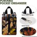 EDC Pocket Organizer,Multipurpose Pocket Pouch with Zipper and Strap,3 Tool Slots with 6 Pocket Storage EDC Gear,Pen,Notebook,Small EDC Pouch for Men