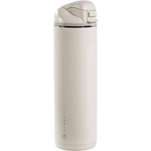 HydroJug Ease2o Water Bottle with Straw & Chug Lid, Stainless Steel, Vented Cap to Help Reduce Pressure, Water-Level Window, Cup Holder Friendly, Non-Slip Base 24oz, Linen