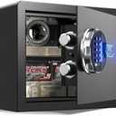 Grimtron Smart Biometric Safe - (0.80 cu. ft.) Fingerprint Lock Box with Silent Mode, Backlit Keypad and LED Light . Size: 13.78x 9.84 x 9.84in