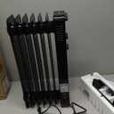 Portable Electric Radiator Heater, Space Oil Filled Heaters with 3 Heat Settings, Adjustable Thermostat, Overheat & Tip-Over Protection For Indoor Use,1500W (Deep Black)