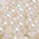 100PCS 16mm Flatback Pearls for Crafting Ivory, Imitation Large Half Round Pearl Beads Bulk for Crafts Project, Half Flat Back Pearls for DIY Making Crocs Tumblers Shoes Cups Wedding