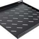 RIVECO Server Rack Shelf Vented Rack Mount Cantilever Tray for 19" Network Equipment Rack & Cabinet Black