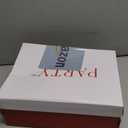 Women's Closed Toe Pumps 3-Inch Chunky Heels Pumps Ankle Strap Dress Wedding Shoes (8, Burgundy Su)