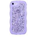 ZTOFERA for iPhone 7/8/SE Case 4.7", Cute Curly Wavy Design with Glitter Sequins,Luxury Aesthetic Bling Sparkly Shockproof Protective Phone Case for iPhone 7/8/SE-Glitter Purple