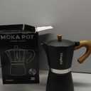 Mongdio Stovetop Espresso Maker Moka Pot, Cuban Coffee Maker Stove top coffee maker Moka Italian Espresso Greca Coffee Maker Brewer Percolator, 12 Espresso Cups, 20 oz - Black