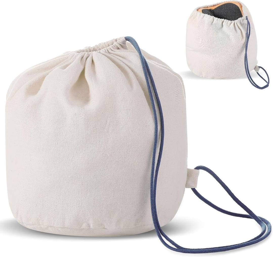 Dansydaisy 1 Pcs Travel Cotton Case Bag Sleeve Drawstring Pouch for Travel Pillow, Travel Neck Pillow Bag with Drawstring Travel Pillow Case Cover for Airplanes Trips Camping Storage