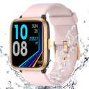 Fitness Tracker Watch with Heart Rate Monitor, Activity Tracker with Pedometer, Sleep Monitor, Calories & Step Counter, 5ATM Waterproof Smart Watch for Women Men Health Fitness Watch for Sports (Light Pink)