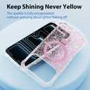 Magnetic for iPhone 17 Pro Case with Invisible Stand, Compatible with MagSafe, Clear Bling Sparkle Shockproof Slim Anti-Slip Military Drop Protection Hard Phone Case 6.3" Glitter Pink
