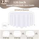 12 Pack White Round Tablecloth 120 Inch Round Table Cloth, Wrinkle Resistant and Washable Tablecloth Polyester Fabric Table Cloth Round Cover for Dining Wedding Banquet Party