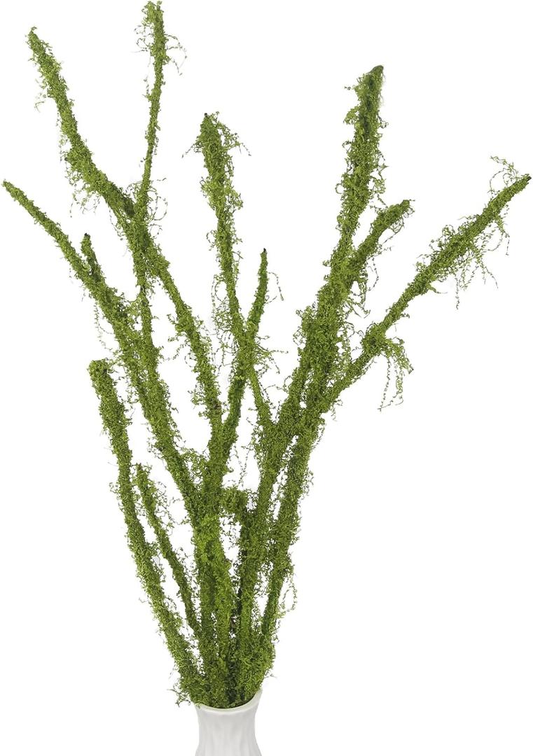 Fake Moss Ficus Twig Plants Faux Branches for Vase Filler Artificial Greenery Stems Silk Moss Green Plants for Home Office Party Wedding Shop Decoration
