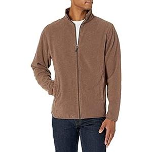 Amazon Essentials Men's Full-Zip Fleece Jacket - Discontinued Colors, Brown Heather, X-Small