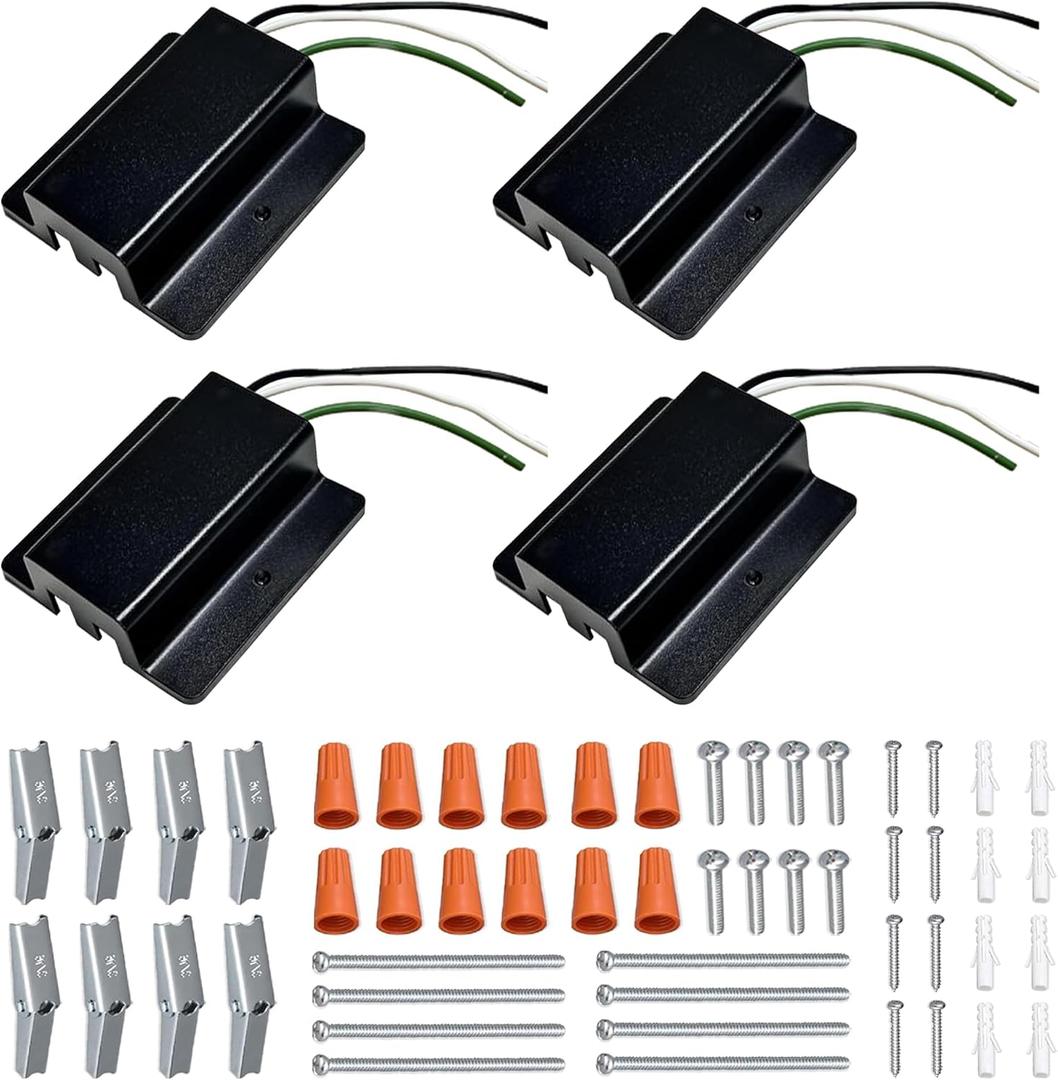 4PCS H Track Black Floating Canopy Connectors for Track Lighting Accessories H Track System, Energize The Rails