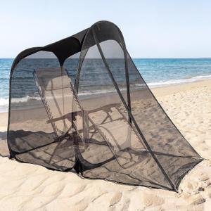 Yahenda Pop up Mosquito Net for Lounge Chair, 78.7 x 39.4 x 59 in Outdoor Mesh Shelter with Dual Zipper Entry, Storage Bag and Ground Stakes, Portable Bug Screen for Patio Camping Beach Fishing Picnic, 78 x 50 x 40"