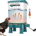 Poultry Watering Equipment, Heated Chicken Waterer, 11L Blue, 11 liters, Chicken