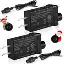 24V 6W Class 2 Power Supply, IP44 Waterproof LED Low Voltage Power Adapter, AC 120V to DC 24V Replacement Yard Inflatable Adapter for LED Strips, Christmas String Light, Indoor Outdoor Light, 2 Pack