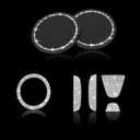 Bling Engine Start Stop Button Cover Crystal Car Cup Holder Coaster Compatible with Honda Civic Accord Passport Pilot CR-V HR-V XR-V UR-V Odyssey Logo Decal Emblem Interior Accessories Set (For HD)