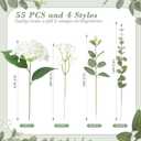 4 Kinds 55PCS Silk Hydrangea Artificial Flowers Eucalyptus Stems, Fake Flower Suitable for Vase Bedroom Kitchen Decor Home Party Table Wedding Decor DIY Floral Decoration