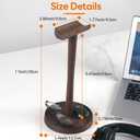 Yookin Wood Headphone Stand Headset Stand for Deak Universal Headphone Holder with Storage Base Handcrafted Desk Organizer for Gaming Headsets(Beech Wood)
