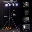5 in 1 DJ Lights with Stand Combination Party Light Dj Disco Lights Stage Lighting for Parties 3/6/15CH with Sound Activated,DMX,Remote Control Strobe LED Par Light for Weddings Birthday KTV-1PC