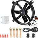 Gable Attic Fan with Thermostat, 16 inch Power Ventilation Fans for Attic Shed Garage Greenhouse Gable Mount Attic Vent Exhaust Fan 1480 RPM,2045 CFM