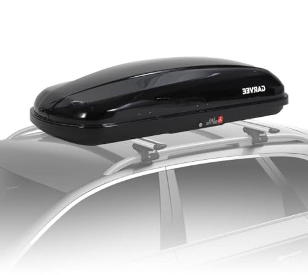 Garvee Heavy Duty Hard Shell Roof Top Cargo Carrier - 62(L) x32(W) x12(H) Waterproof Lockable Storage Box Capacity 165 Lbs 14 Cu Ft - Tool-Free Install- Fits SUV, Truck, Van