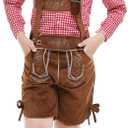 Boys Oktoberfest Costume Beer Festival Outfit Bavarian Kids German Lederhosen Halloween Cosplay (Large, Red)