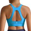 RUNNING GIRL Sports Bras for Women High Support,Racerback Supportive Molded Cup Sports Bra with Sewn in Pads (Blue, M)