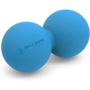 5BILLION Peanut Massage Ball - Double Lacrosse Massage Ball & Mobility Ball for Physical Therapy - Deep Tissue Massage Tool for Myofascial Release, Muscle Relaxer, Acupoint Massage (Black) (Blue-soft)