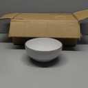 Famiware Eden Plates and Bowls Sets, Stoneware Dinnerware Sets with Gold Trim, 12 Pieces Dishes Set for 4 - Chip and Scratch Resistant, Microwave and Dishwasher Safe, White Circle