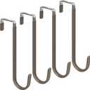 FYY Over The Door Hooks, 4 Pack Upgraded Long Door Hangers Hooks with Rubber Prevent Scratches Heavy Duty Organizer Hooks for Hanging Clothes, Towels, Hats, Coats, Bags Brown (A Brown)