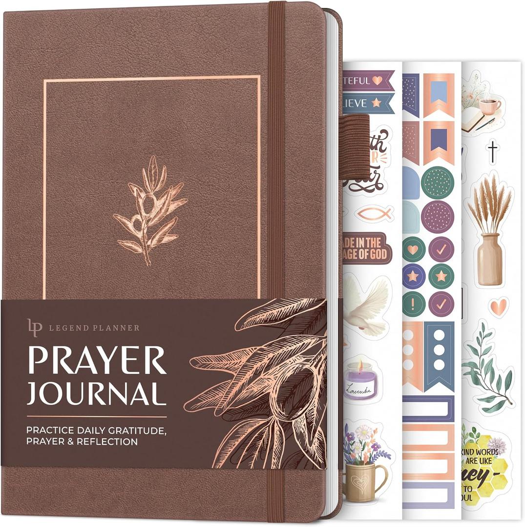 Legend Prayer Journal for Women & Men  Daily Devotional Notebook  Bible Study Supplies & Accessories  Faith Based Gifts  Religious Planner & Spiritual Gods Book, 5.8 x 8.3" (Dark Terracotta)