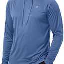 Yundobop Men's UPF 50+ Rash Guard Swim Shirt Long Sleeve Athletic Hoodies Lightweight Fishing Running Thumbholes Shirt, XL, Stone Blue