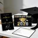 2 x 50PCs Graduation Wish & Advice Cards for Class of 2026 - Graduation Party Favors ，Graduation Decorations, Congrats Grad Graduation Cards to Cherish Memories（Black and Gold）