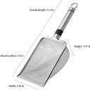 Stainless Steel Cat Litter Scoop  Anti-Stick Litter Shovel with Hook, Rust-Proof & Heavy Duty Cat Litter Scooper for Clumping Litter, Easy to Clean & Store (0.08in*0.08in)