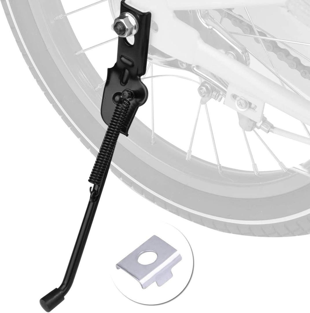 2Pcs Black Bike Kickstand,Child Bicycle Kickstand Single-Side Stand Folding Bicycle Stand Support Rear Mount for 16 Inch Kids Bike