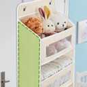 JARLINK Over The Door Organizer Storage, 5 Shelf Hanging Door Organizer with 5 Large Capacity Pockets, Anti Tilt 44 lb Load Behind Door Storage for Bedroom, Bathroom, Pantry, Nursery, (Beige)