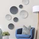 Silver and Gray Metal Wall Decor for Living Room, 7PCS Hanging Wall Art Sculptures for Office Dining Room Decoration, Modern Silver Home Decor for Apartment Bedroom New Home Gift, youth large / 11-13