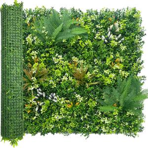 ODTORY Artificial Grass Boxwood Hedges Wall Panels: 40" x 120" (33.5 sqft) UV-Anti Faux Greenery Fake Ivy Leaves Privacy Fence Screen Backdrop for Garden Covering Privacy, Outdoor Indoor Decor