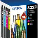 Epson 822 DURABrite Ultra Ink High Capacity Black & Color Cartridge Combo Pack (T822XL-XCS) Works with Workforce Pro WF-3820,3823, 4820, 4830, 4833, 4834