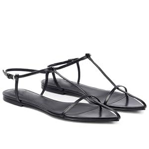 Molozoey Black Flat Sandals for Women with Metal Buckle Ankle Strappy Ladies Fashion Slide Sandals Comfortable Summer Open Toe Women Sandals Dressy, 7.5