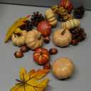 23Pcs Fake Pumpkins Fall Thanksgiving Decorations,Plastic Pumpkins with Acorns,Maple Leaves,Pine cones,Berries, Artificial Mini Pumpkin Decorating Harvest Home Decor Centerpiece Table Decorations (Style-7 23pcs)