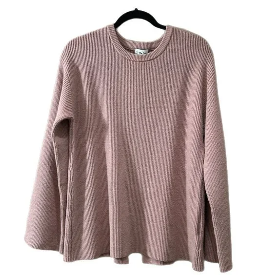 The Drop Women's Crew Neck Long Lantern Sleeve (M, Pink)